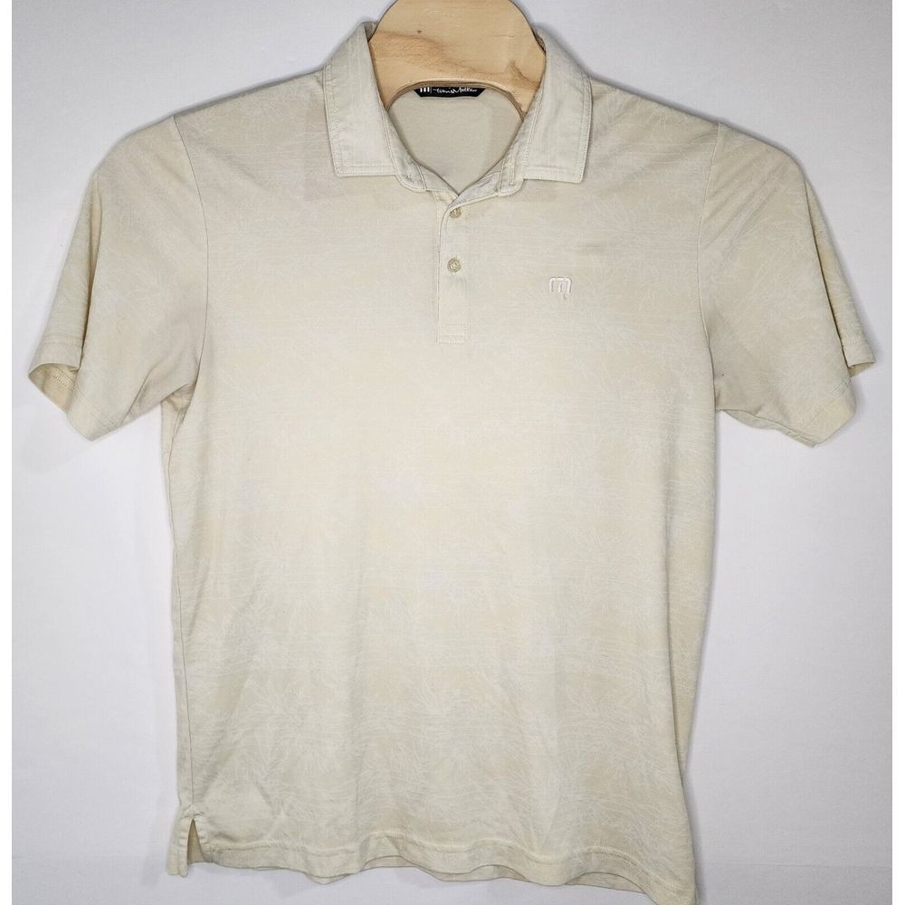Travis Mathew Men's Short Sleeve Polo Size L Yellow Floral